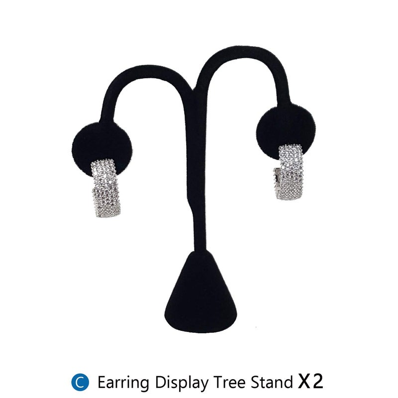 MOOCA 11 Pcs Black Velvet Jewelry Displays Set, Earring Holder, Necklace Display, Bracelet Set - Image 5
